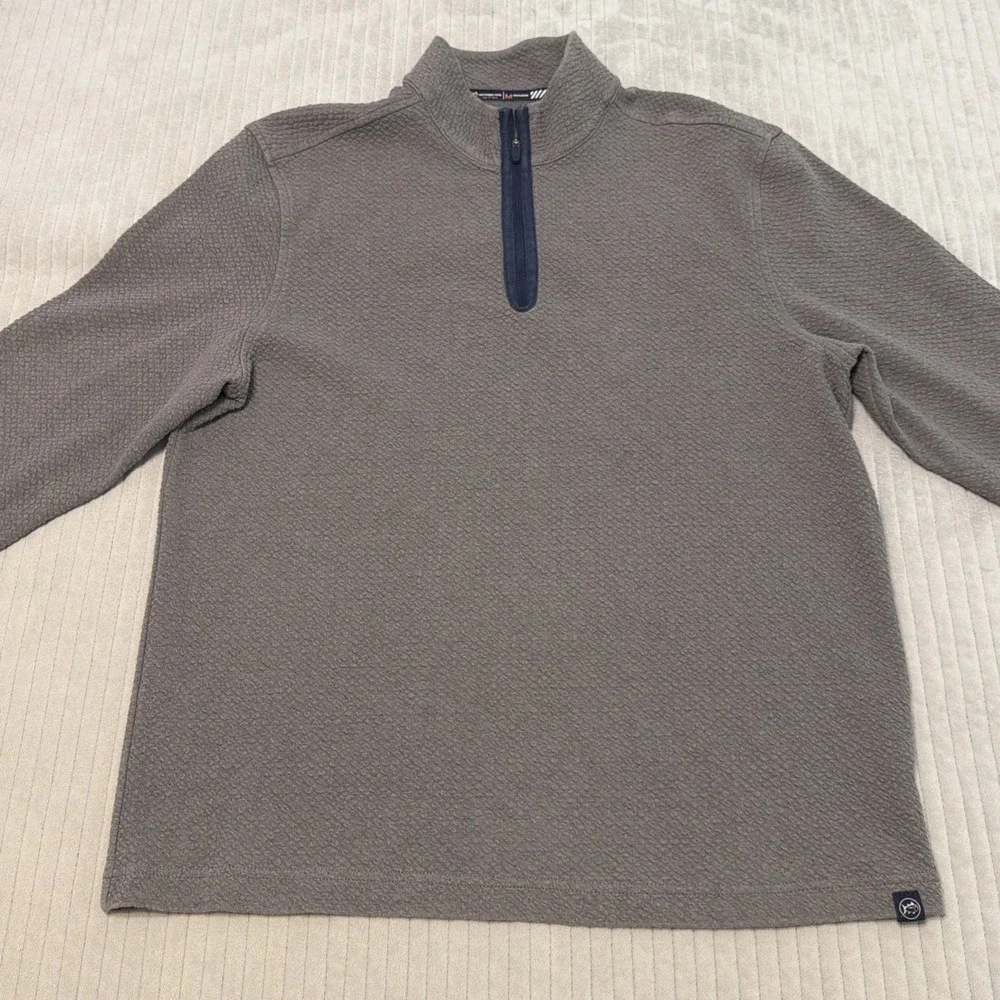 Southern Tide Performance Tide To Trail 1/4 Zip Pullover Mens Medium gray